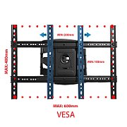 Esperanza ERW021 CRONOS 2.16 m (85 ) TV mount Black