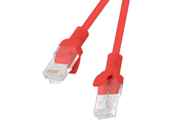 Patch cord Lanberg  RJ45, 25 cm, rosu