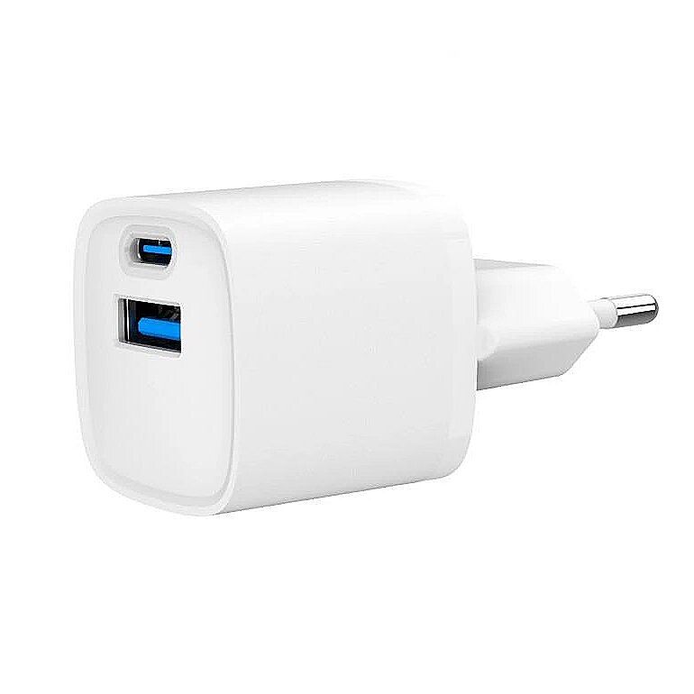 ALIMENTATOR retea 220V GEMBIRD, universal, 1 x USB Type-C D 20W, 1 x USB-A 3.0  QC 20W, alb,  TA-UC-PDQC20-W-01  (timbru verde 0.18 lei)