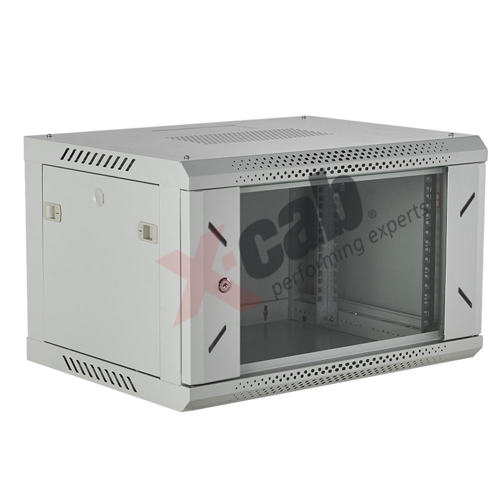 Cabinet metalic de perete 19”, tip rack wallmount, 6U 600x600 mm, Xcab S Gri