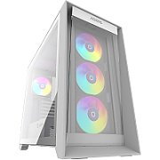 Carcasa AQIRYS XO-1 Mid Tower ARGB ALB, Tempered Glass, Sloturi Expansiune 7, Drive Bays: 3x3.5  3x2.5 , Ventilatoare Suportate: 14 (spate: 1x120mm, fata: 3x120mm sau 2x140mm, sus: 3x120mm sau 2x140mm, lateral: 3x120mm sau 2x140mm, jos: 1x120mm sau 1x140mm), Ventilatoare Incluse: 4 (spate: 1x120mm