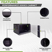 19  Free Standing Rack Mount Cabinet 15U 600x600 black perforated doors by Lanberg (flat pack)