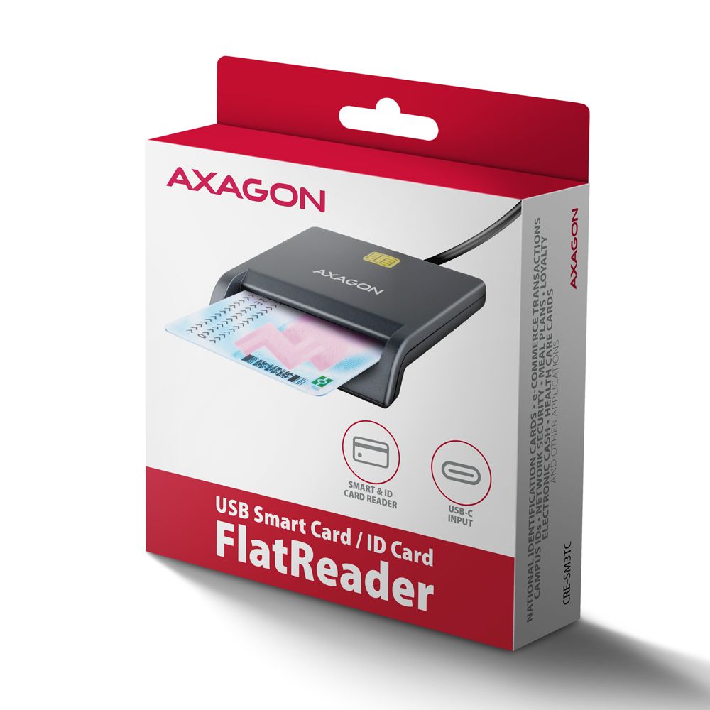 Cititor de carduri Smart Card FlatReader CRE-SM3TC, USB-C
