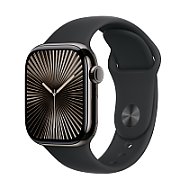 Apple Watch Series 10 GPS + Cellular 42mm Slate Titanium Case with Black Sport Band - M/L