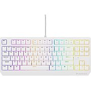 Tastatura gaming mecanica cu fir Genesis Thor 230 TKL, iluminare RGB, switch Linear, switch model Outemu Red, numar taste 87, 11 butoane multimedia, lungime cablu 1.6m, dimensiuni 363 x 155 x 39 mm, alb