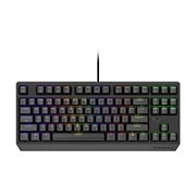 Tastatura gaming mecanica cu fir Genesis Thor 230 TKL, iluminare RGB, switch Linear, switch model Outemu Red, numar taste 87, 11 butoane multimedia, lungime cablu 1.6m, dimensiuni 363 x 155 x 39 mm, negru