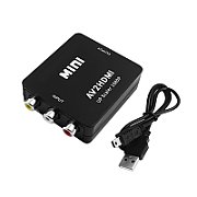 Adapter mini converter AV(RCA) to HDMI 720p / Full HD 1080p video and stereo audio, black

Careful!
It is NOT bidirectional! Works only in the direction: Input 3 x female RCA to female HDMI output.

The composite video signal converter makes it possible to integrate older analog devices into mode...