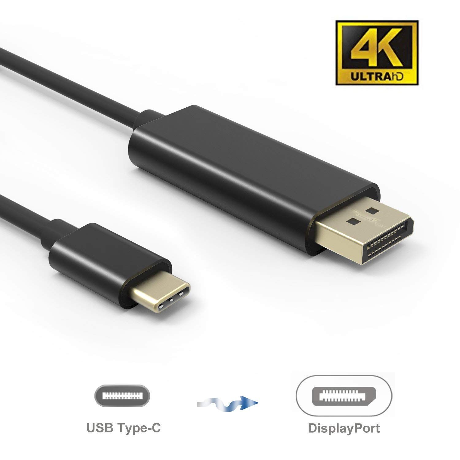 Signal cable from USB-C (USB3.1) male to Displayport (DP) male, 1.8m
4Kx2K/60Hz resolution
Plug&ampampPlay.
It works for both PC and mobile phones!
Packaging: blister 1 pc.