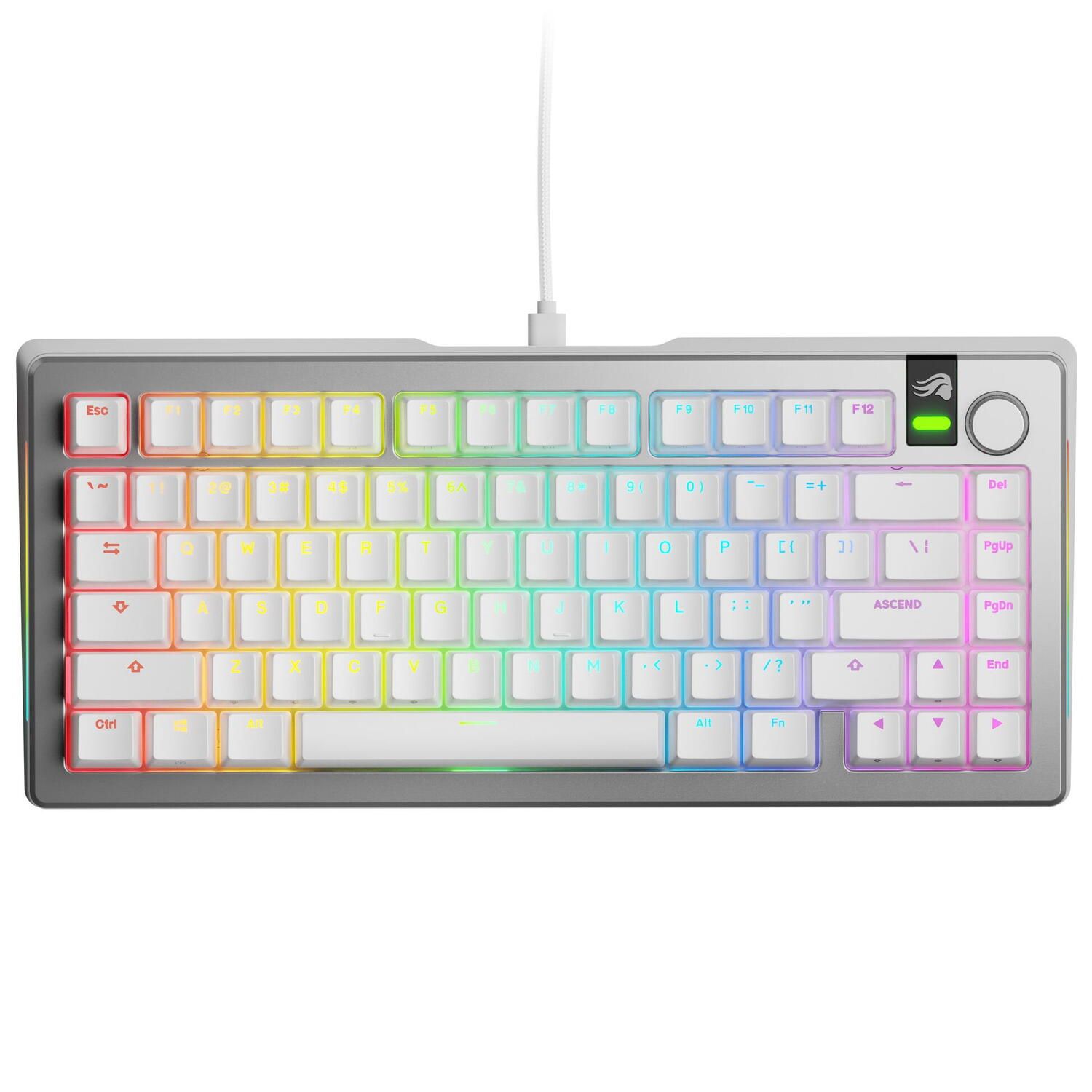 Tastatura mecanica GMMK 3 PRO 75% Prebuilt, USB-C, Fox Switches, US layout, 81 taste, Gri