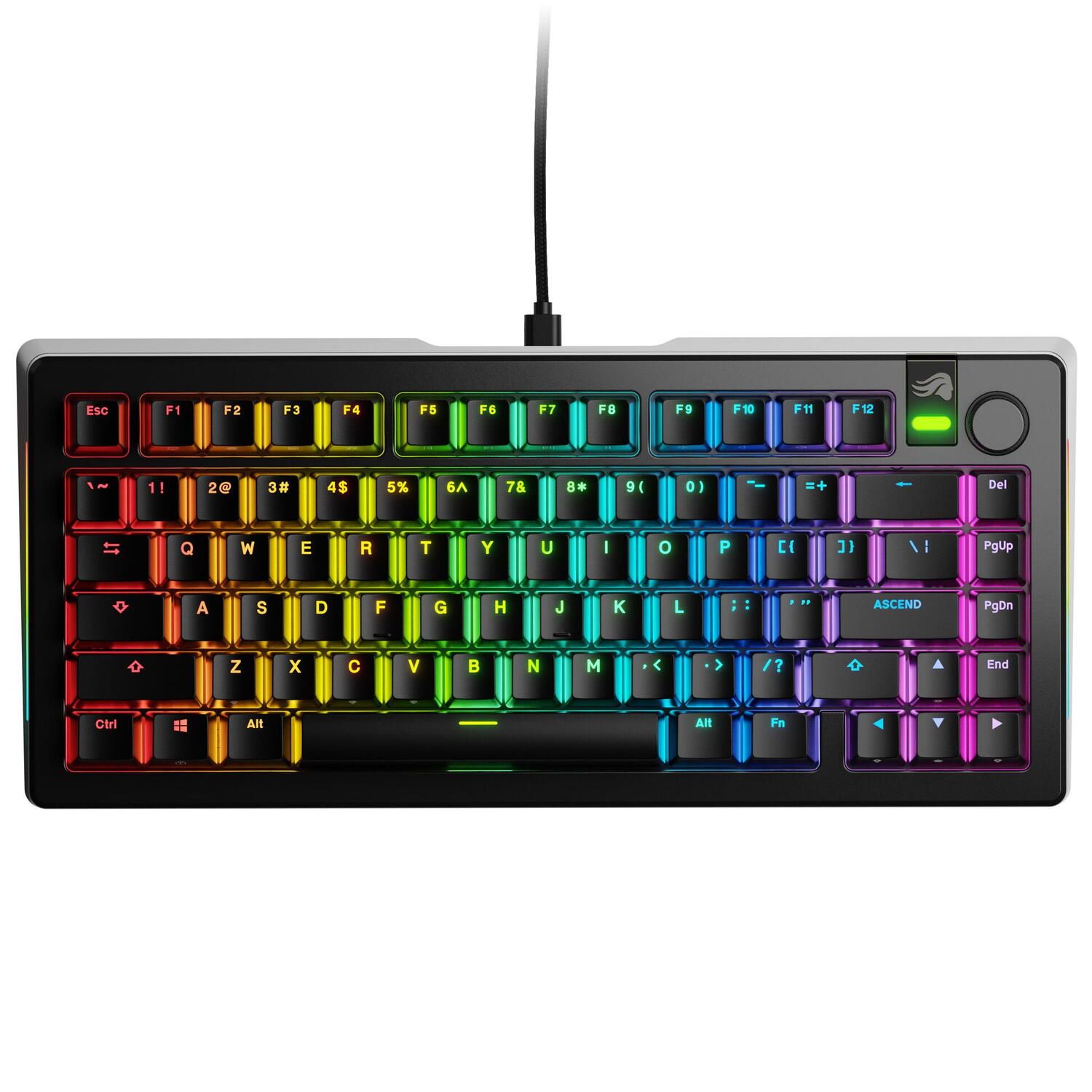 Tastatura mecanica GMMK 3 PRO 75% Prebuilt, USB-C, Fox Switches, US layout, 81 taste, Negru