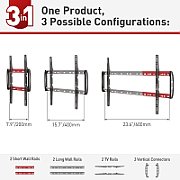 Suport TV de perete Barkan, pentru ecrane de pana la 13  - 90 , greutate maxima suportata 60kg, distanta fata de perete 80mm - 200mm, VESA max. 600x400 mm, negru
