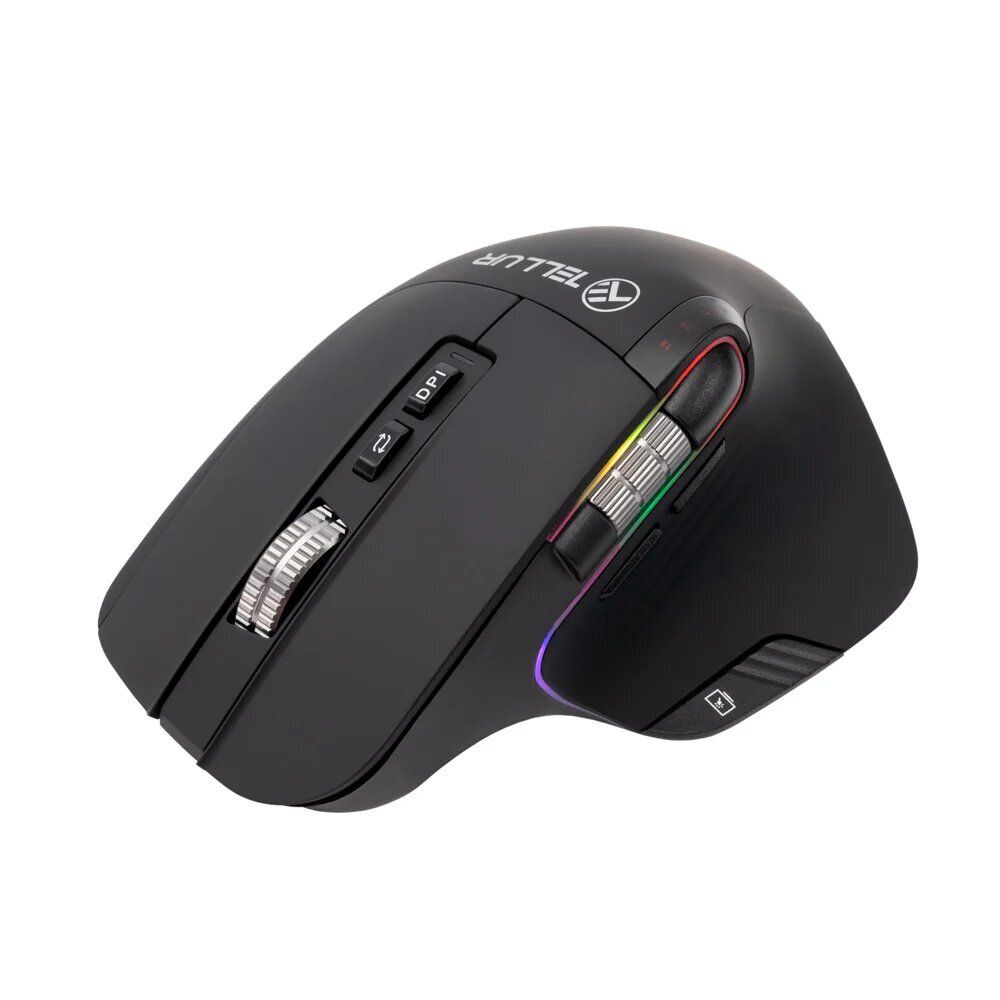 Mouse wireless Tellur Shade, silent click, rezolutie maxima 3200 DPI, iluminare RGB, negru