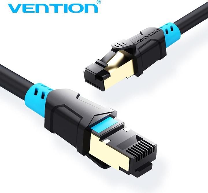 Patch cord SFTP Vention, Cat. 6, RJ-45 (T) la RJ-45 (T), 3m, , , 27AWG, cupru, negru,  VAP-A06-B300  (timbru verde 0.18 lei) - 6922794729360