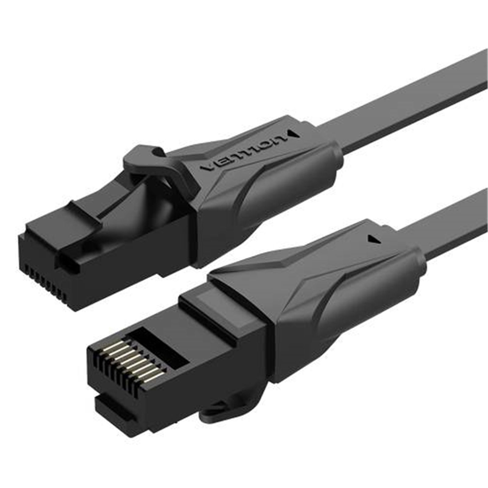 Patch Cord UTP Vention, Cat. 6, 15m, flat cable, conductor cupru - aluminiu, viteza max transfer 1 Gbps, invelis PVC, negru,  IBABN  (timbru verde 0.8 lei) - 6922794722293