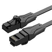 Patch Cord UTP Vention, Cat. 6, 15m, flat cable, conductor cupru - aluminiu, viteza max transfer 1 Gbps, invelis PVC, negru,  IBABN  (timbru verde 0.8 lei) - 6922794722293