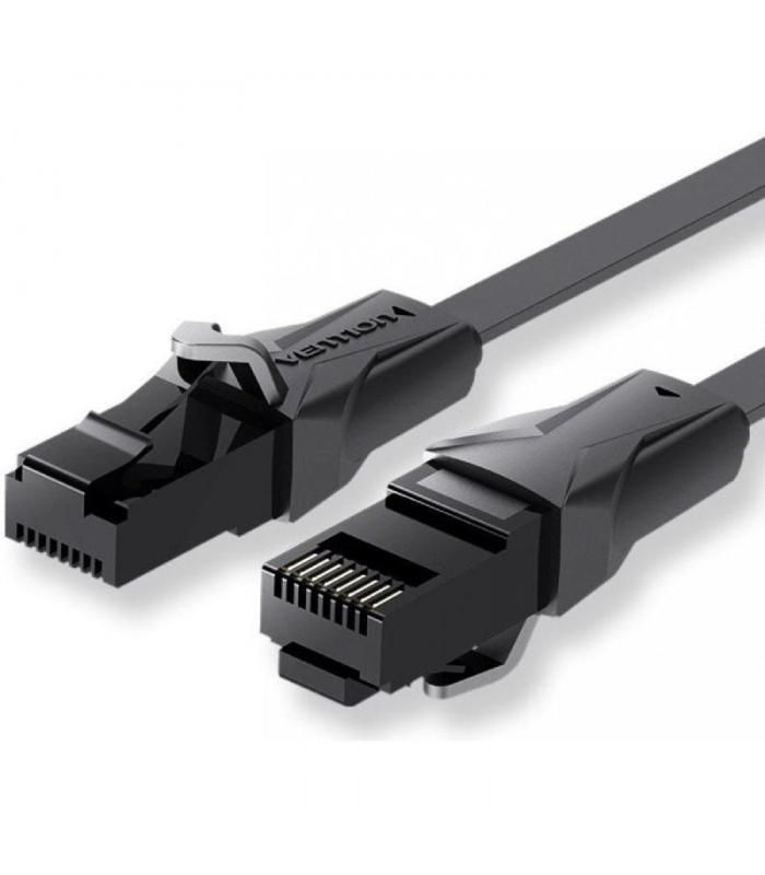 Patch Cord UTP Vention, Cat. 6, 30m, flat cable, conductor cupru - aluminiu, viteza max transfer 1 Gbps, invelis PVC, negru,  IBABT  (timbru verde 0.8 lei) - 6922794722309
