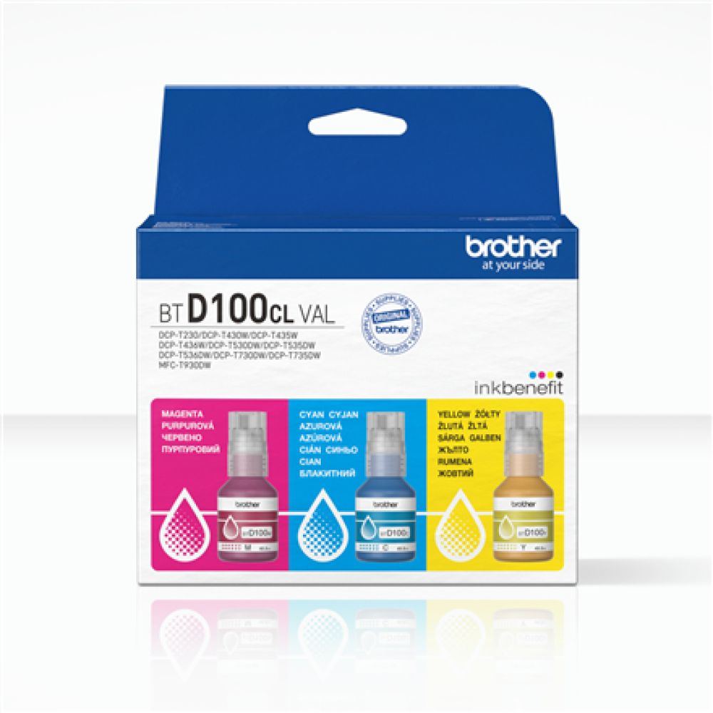 Flacon cerneala Brother BTD100CLVAL ,Color ,3 x 5 000 pagini ,Original (BTD100CLVAL)