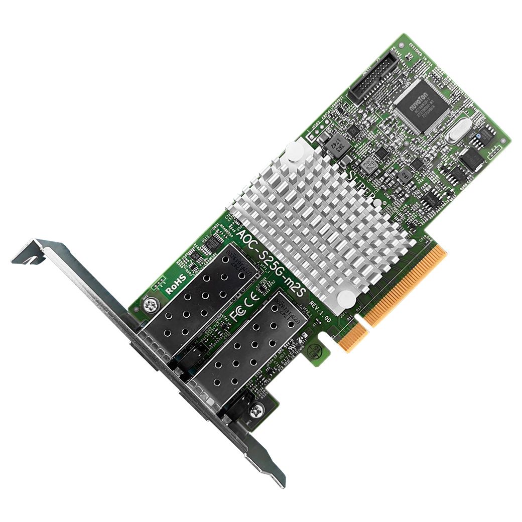 SUPERMICRO Networking adapter 2-port 25GbE SFP28 Mellanox CX4 LX PCI-E Low Profile