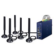 Planet LCG-300-NR-EU IP30 Industrial IoT LoRaWAN + 5G NR Cellular Gateway  with 5-Port 10/100/1000T - EU868 MHz
