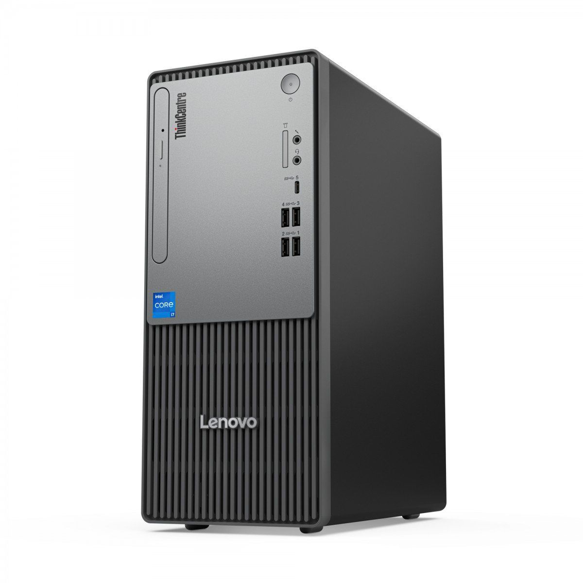 Desktop PC Lenovo ThinkCentre neo 50t Gen 5 Tower, Intel Core i5-14400 (10 C / 16 T, 2.5 GHz - 4.7 GHz, 20 MB cache, 65 W), 16 GB DDR5, 1 TB SSD, Fara unitate optica, Intel UHD Graphics 730 Partajata, 180 W, Windows 11 Pro