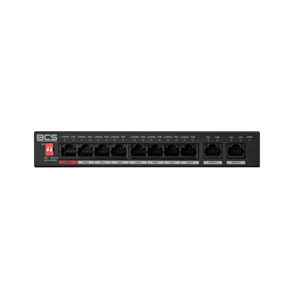 BCS BCS-L-SP0802G(2) Switch PoE cu 8 porturi cu tehnologie exPoE 100Mbps
