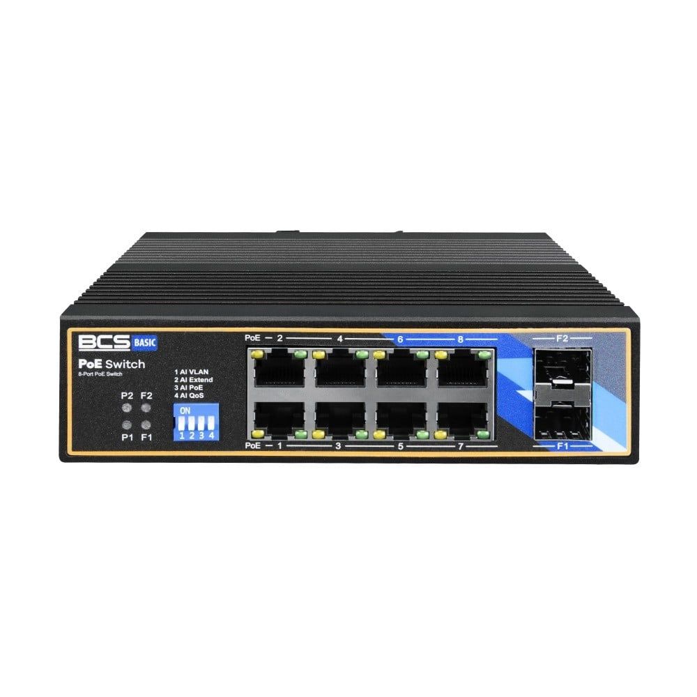 BCS BCS-B-ISP08G-2SFP Switch PoE Industrial 8 Porturi pentru Raill DIN 1Gbps