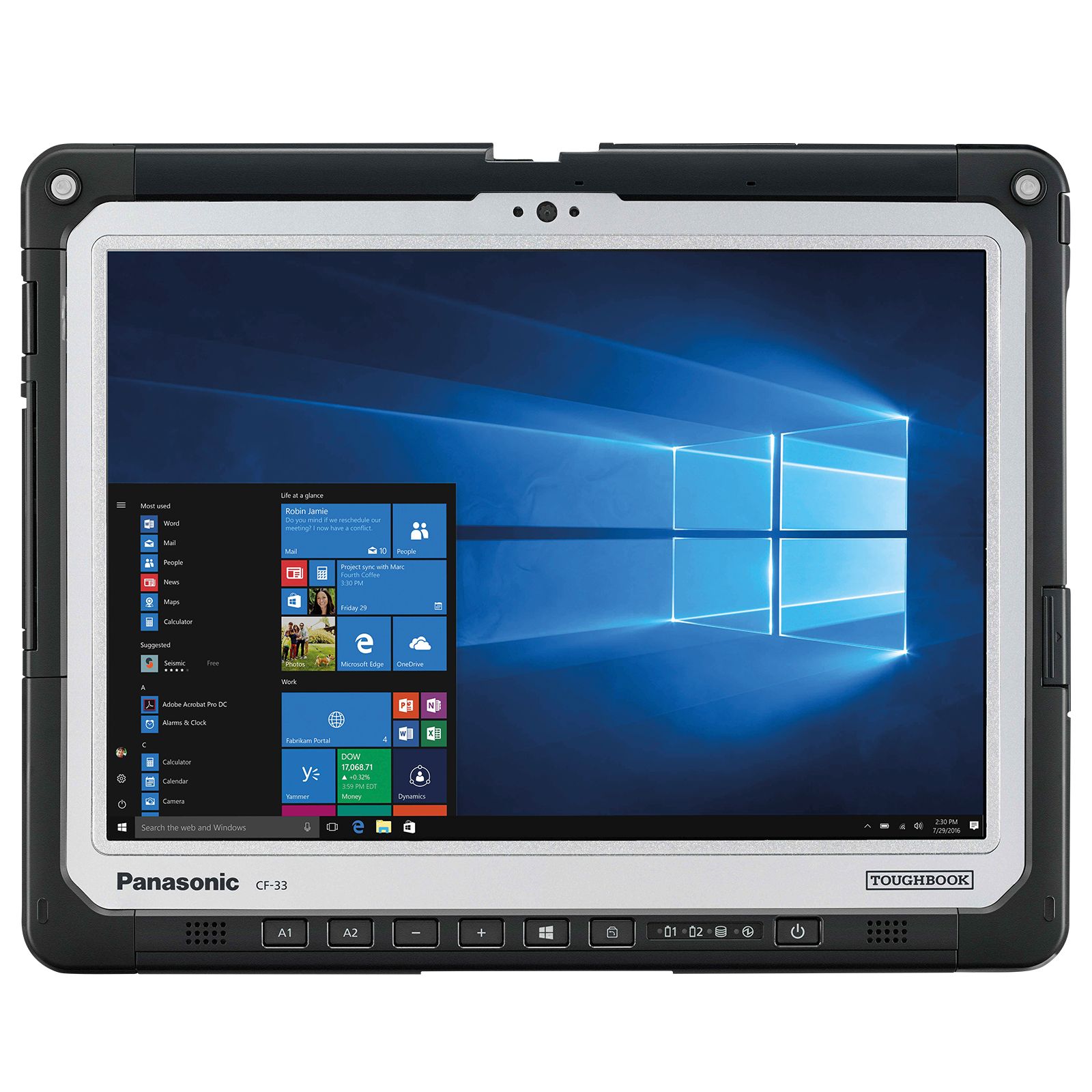 Laptop Panasonic TOUGHBOOK 33 MK4 CF-33YAAAXB4, 12 inch 2160 x 1440 Touchscreen, Intel Core i5 1345U (10 C / 12 T, 2.5 GHz - 4.7 GHz, 12 MB cache, 55 W), 16 GB DDR4, 512 GB SSD, Intel Graphics, Windows 11 Pro, Tastatura N/A, Negru