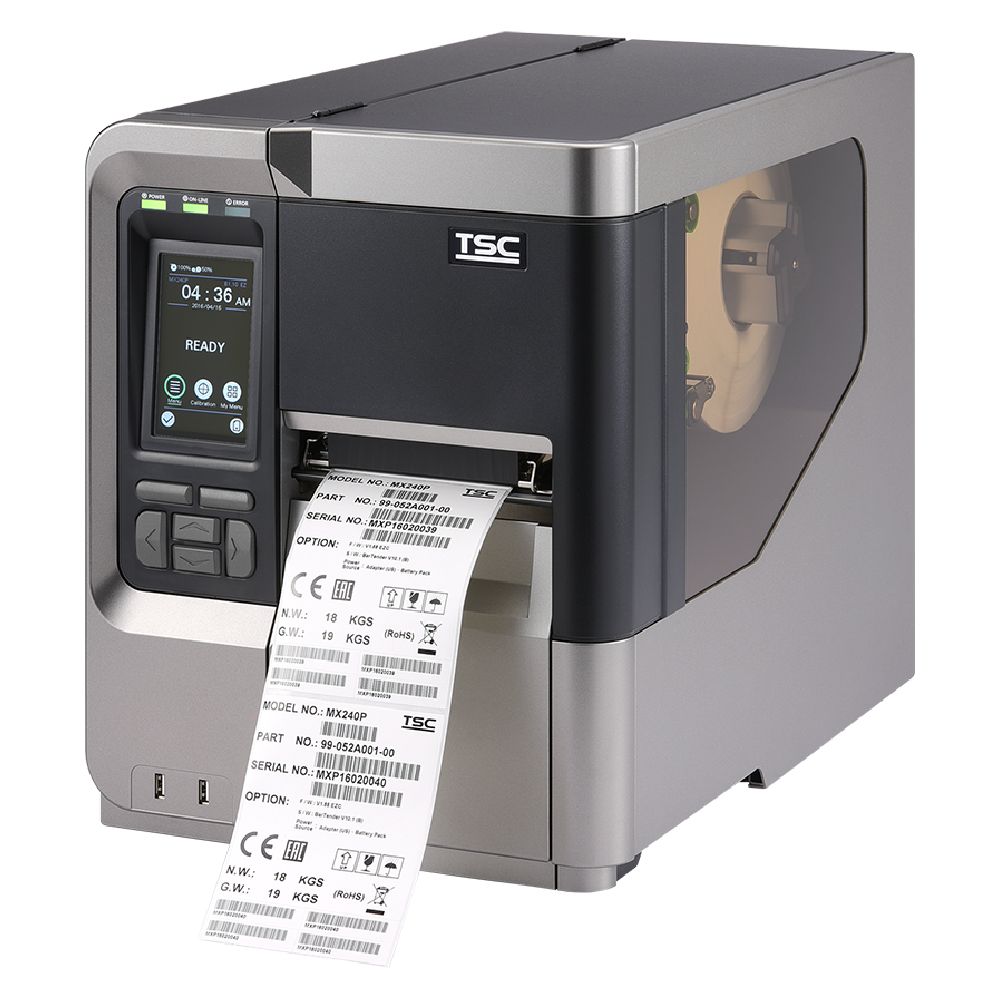 TSC MX341P, 12 dots/mm (300 dpi), disp., RTC, USB, USB Host, RS232, Ethernet