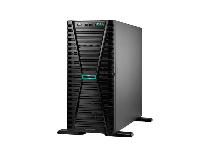 Server HPE ProLiant ML110 Gen11, Tower, Intel Xeon Silver 4514Y (16 C / 32 T, 2.00 GHz - 3.40 GHz, 30 MB cache, 150 W), 64 GB DDR5 ECC, 2 x 480 GB SSD, 8 x SFF, HPE MR408i-o Gen11, 2 x 1000 W
