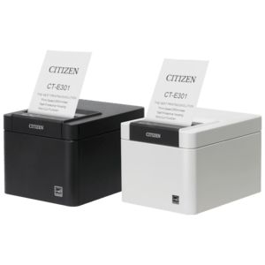 CT-E301, USB, 8 dots/mm (203 dpi), cutter, white