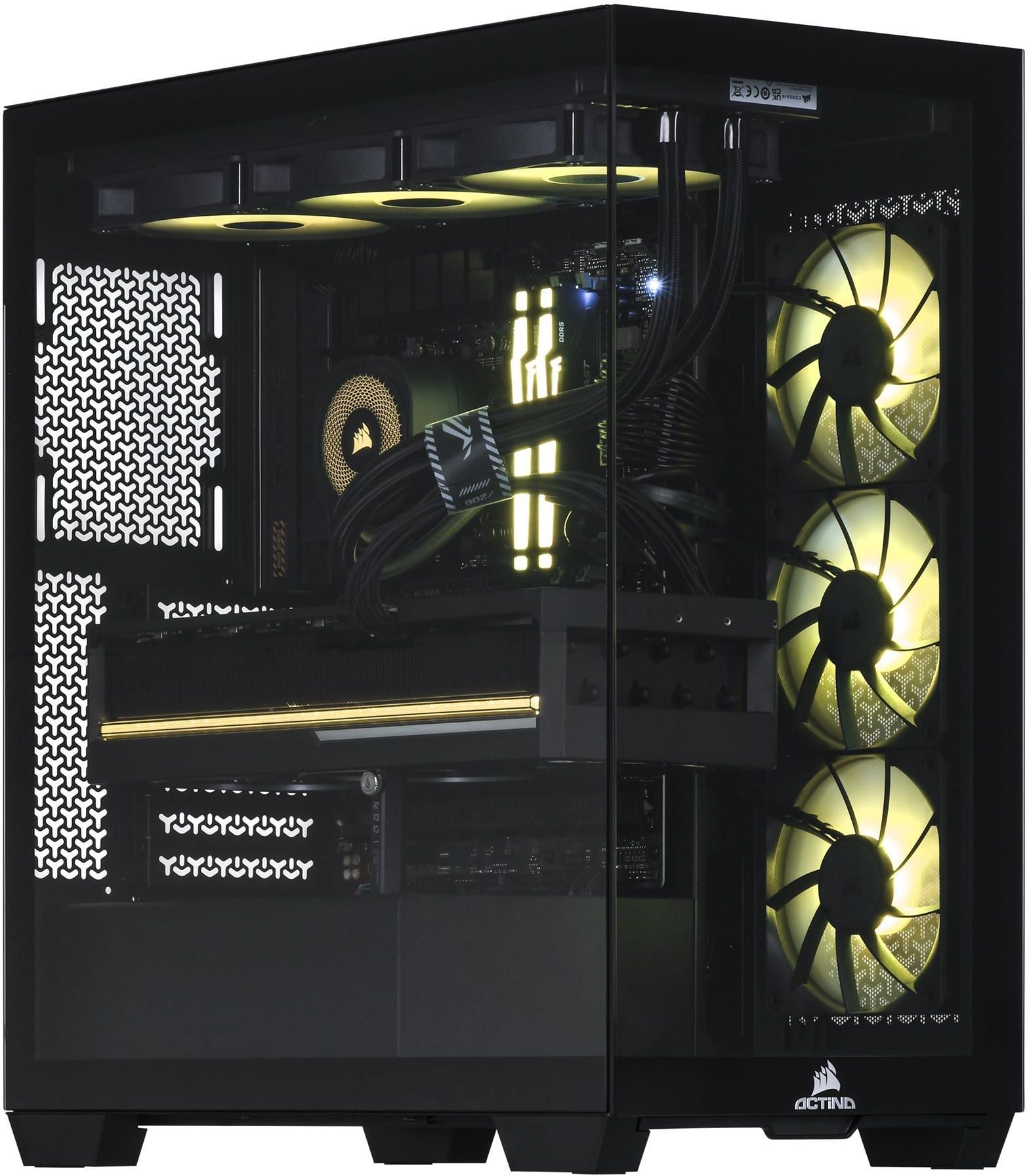 Desktop PC Actina Midi Tower, AMD 9800X3D (8 C / 16 T, 4.7 GHz - 5.2 GHz), 32 GB RAM, 2 TB SSD, AMD RX 9070 XT 16 GB, Fara sistem de operare