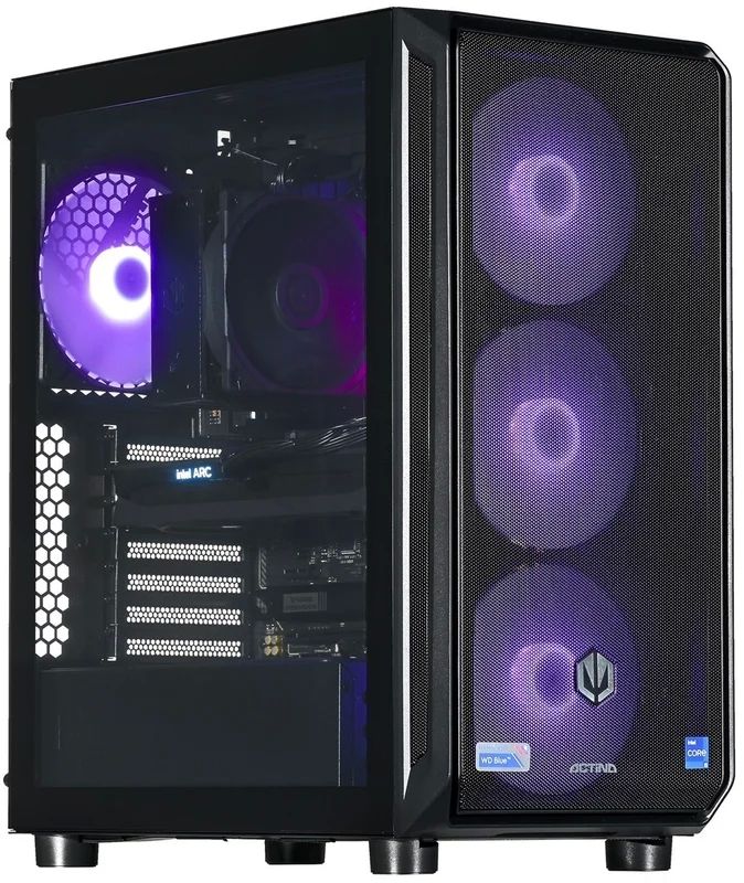 Desktop PC Actina Midi Tower, AMD 8400F (6 C / 12 T, 4.2 GHz - 4.7 GHz), 32 GB RAM, 1 TB SSD, Intel B580 12 GB, Fara sistem de operare