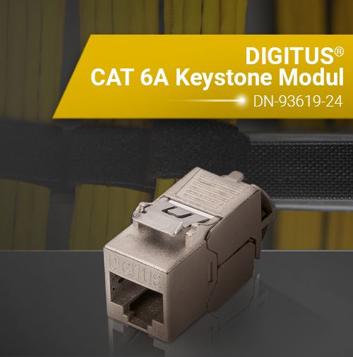 DIGITUS Keystone Jack Cat6A geschirmt Kabelmanager Set 24 St