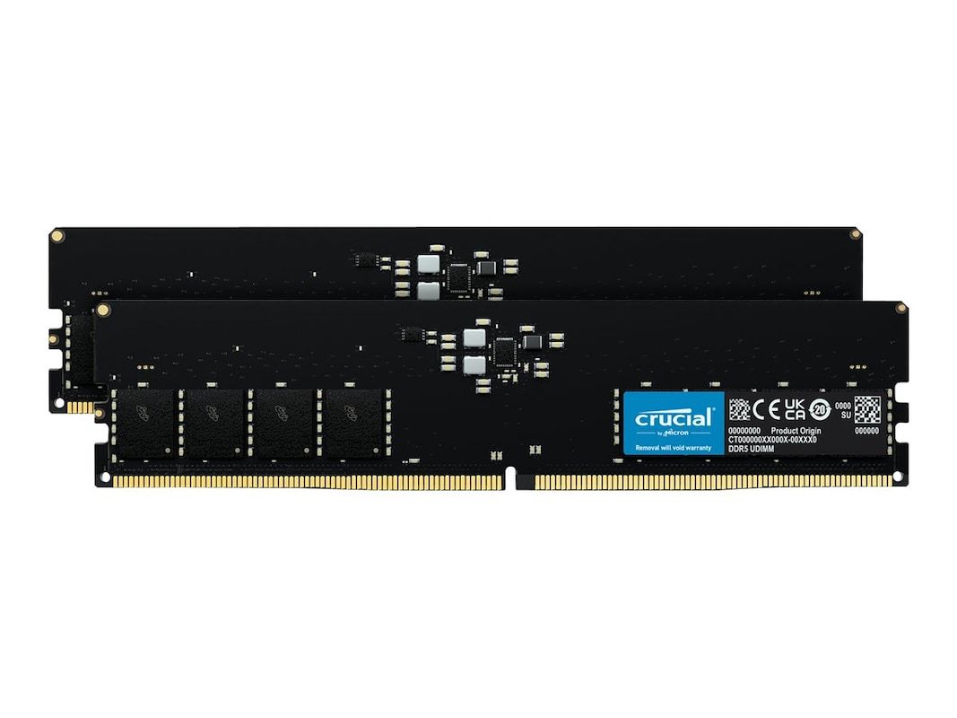 Memorie Crucial CT2K32G56C46U5 64 GB DDR5 5600 MHz CL46, kit 2 x 32 GB, XMP 3.0 / EXPO, Negru
