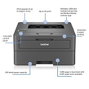 Imprimanta laser monocrom Brother HL-L2445DW, A4, duplex, USB 2.0, Wi-Fi, 32 ppm