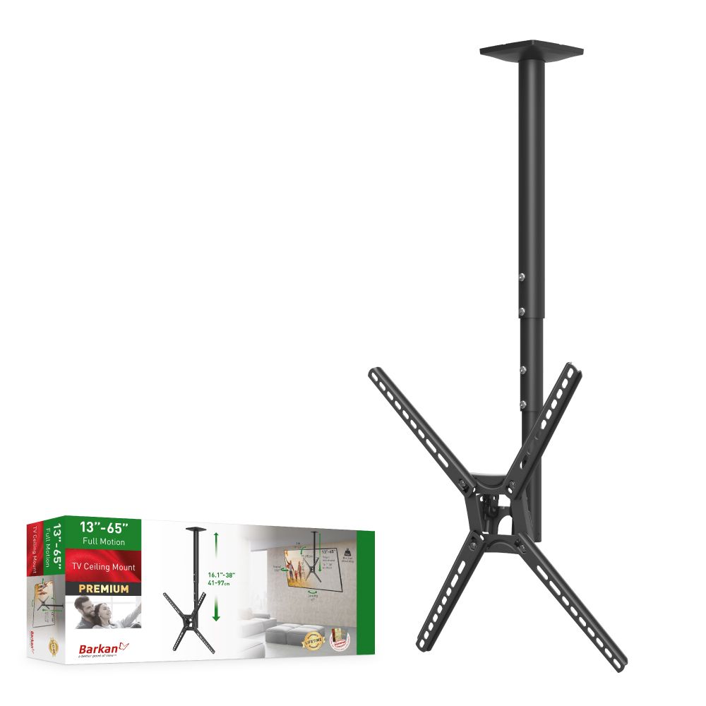 Suport TV tavan Barkan, compatibilitate 29-55 , greutate maxima suportata 40kg, negru