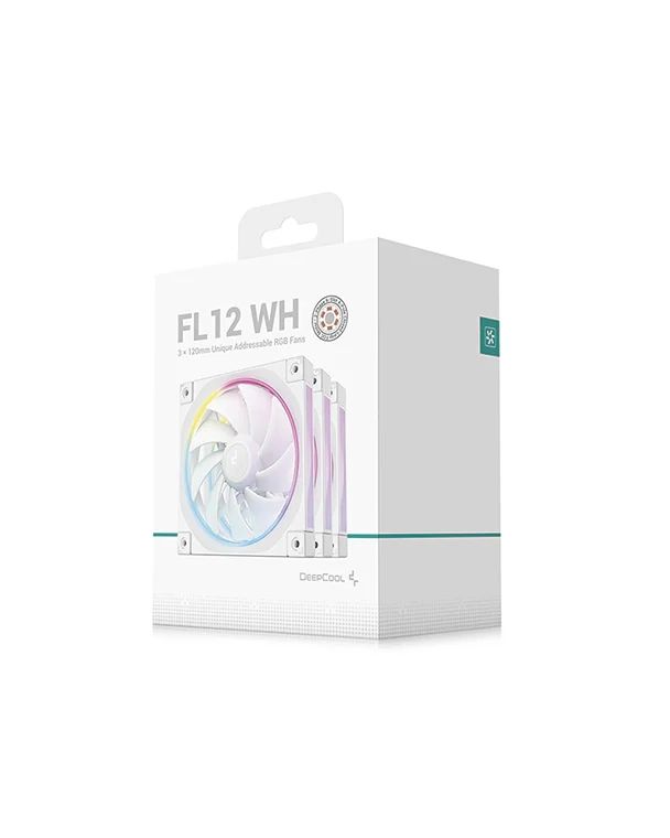 Ventilatoare DEEPCOOL FL12-3in1 120mm ALB, CFM 55, presiune 2.82 mmAq, viteza de rotatie 500-2150 RPM +/- 10%