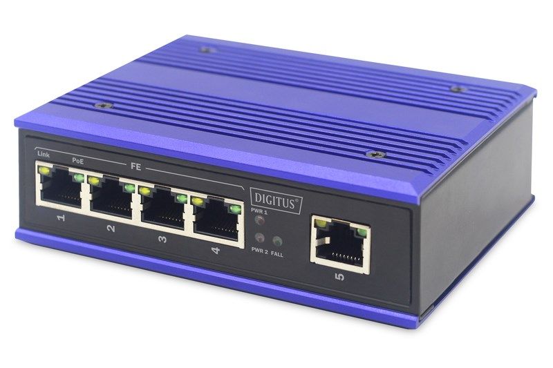 Digitus DN-650107 switch-uri Fara management L2 Fast Ethernet (10/100) Power over Ethernet (PoE) Suport Negru, Albastru