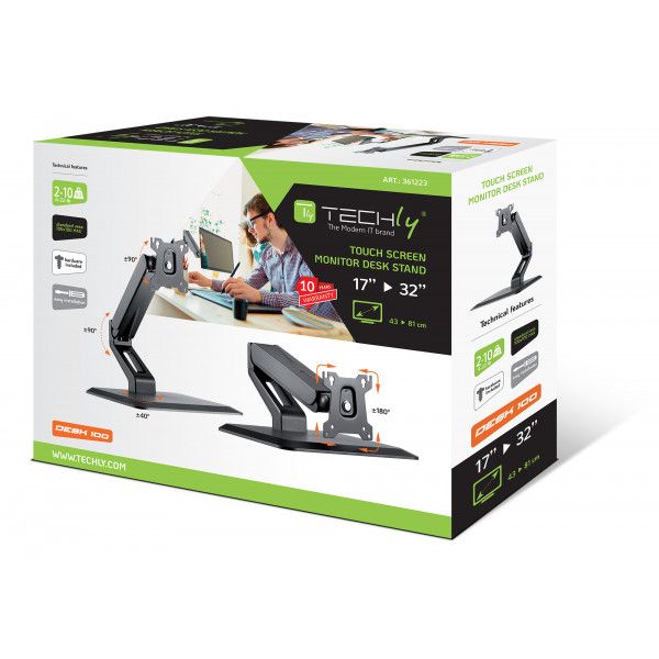 Techly ICA-LCD 35TS sistem montare monitor/stand 81,3 cm (32 ) Birou Negru