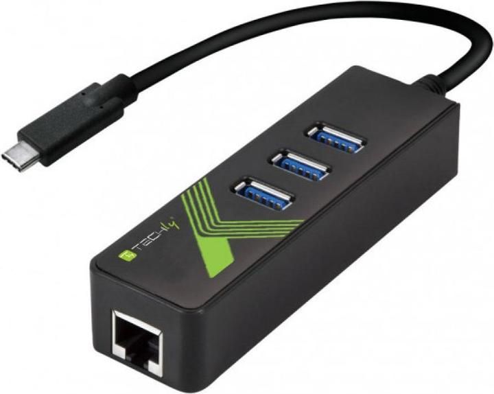 Techly IDATA USB-ETGIGA-3C2 stații de andocare și replicatoare de porturi pentru calculatoare portabile USB 3.2 Gen 1 (3.1 Gen 1) Type-C Negru