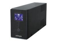 UPS Gembird EG-UPS-033, 1200 VA, 720 W, cu management, line-interactive, 2x Schuko, 3x C13, 12V 7Ah Sealed Lead-acid, LCD, Tower, Negru