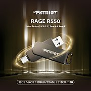 Patriot Memory Tab T560 128GB USB flash drive Dual USB 120MB/s (PS128GT560DS5D) Silver