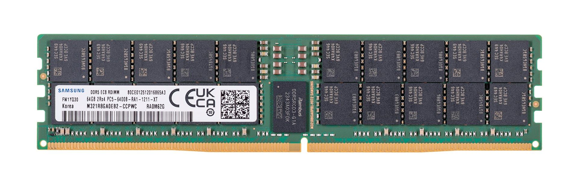 Samsung RDIMM DDR5 64GB 2Rx4 6400MHz PC5-51200 ECC REGISTERED