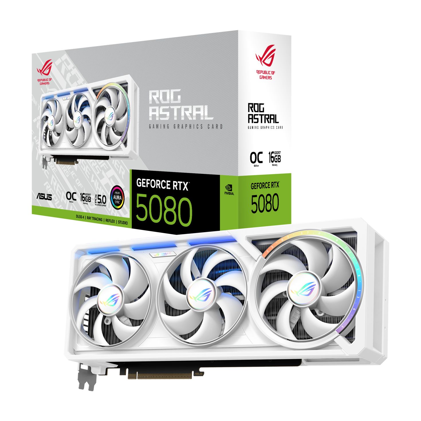 Placa video ASUS GeForce RTX 5080 ROG Astral OC White Edition 16 GB GDDR7 256 bit