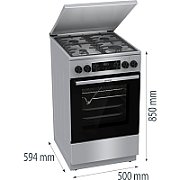 Gorenje GKS5C71XF Freestanding cooker with oven Silver