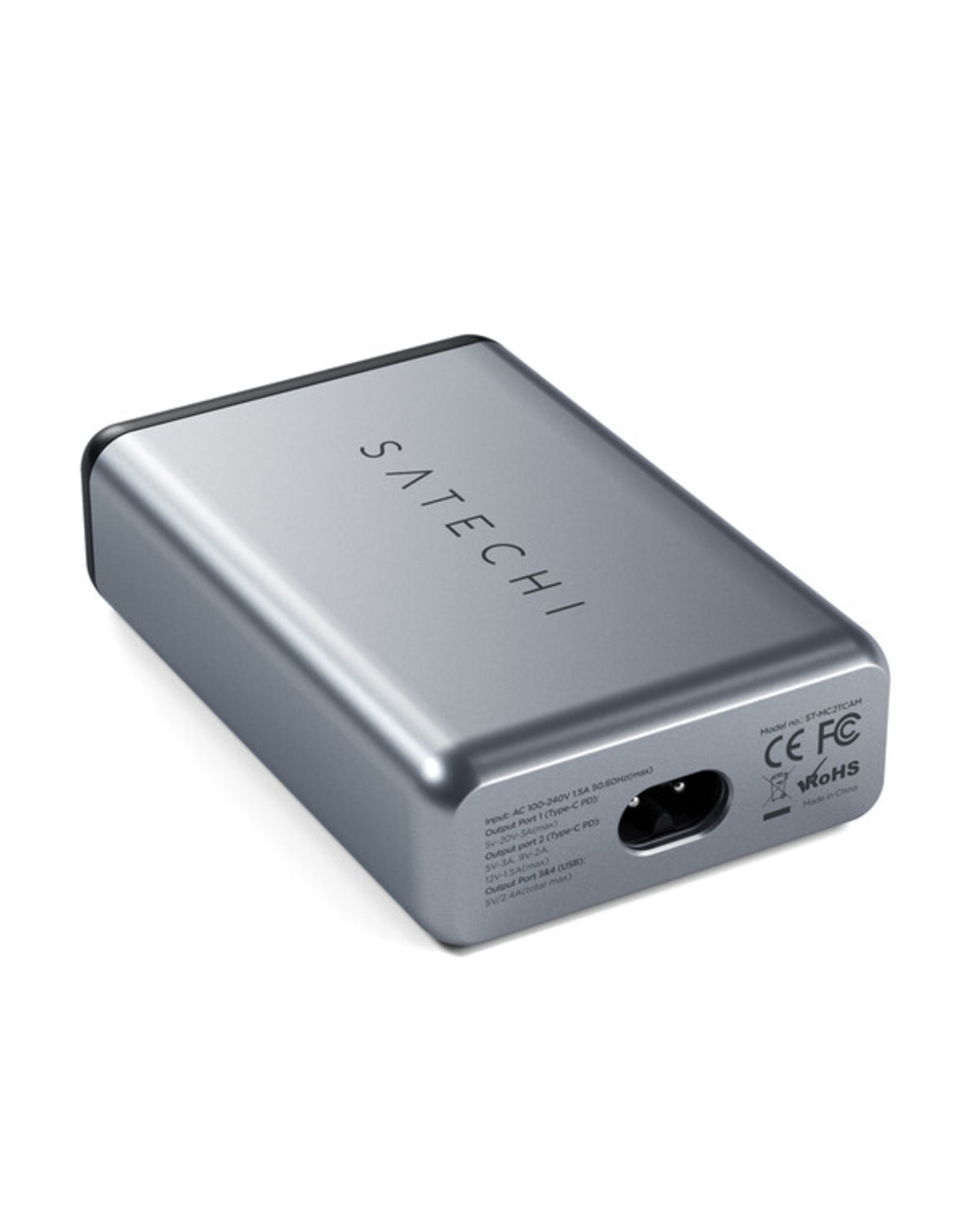 Satechi 75W Dual Type-C PD Travel Charger (2x USB-A,1x USB-C PD 18W,1x USB-C PD 60W) - Space Grey