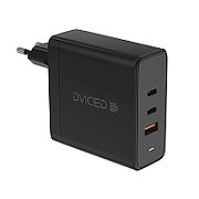 Dviced Wall charger 140W GaN 2 USB-C, USB-A EU - Black
