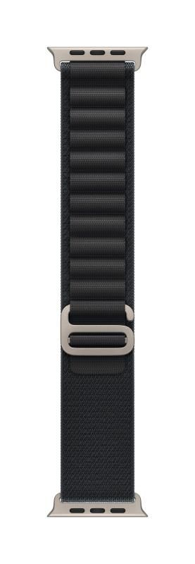 Apple Watch 49mm Loop:  Black Alpine Loop - Small - Natural Titanium Finish