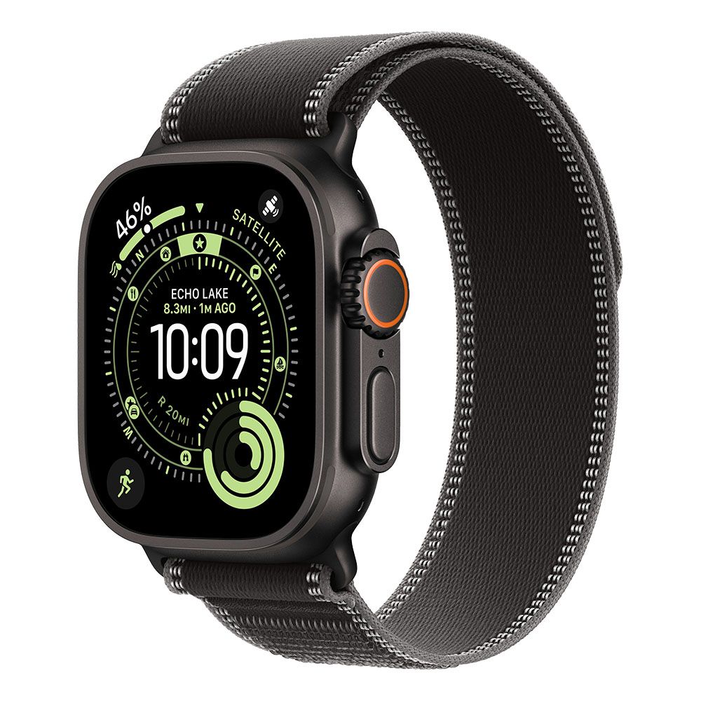 Apple Watch Ultra 3 GPS + Cellular 49mm Black Titanium Case with Black/Charcoal Trail Loop - M/L