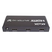 Splitter HDMI 2 porturi, 1 intrare - 2 iesiri, 3D, 4K x 2K, FULL HD, alimentator, PremiumCord